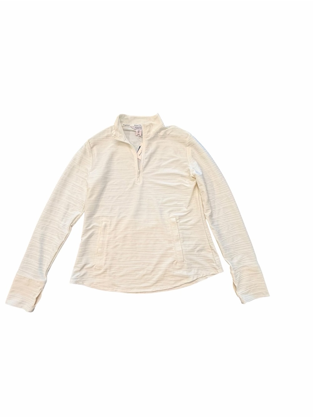 Tommy Bahama WHITE Jacket Golf Half Zip Performance LS UPF50 Womens Large NWT - Picture 2 of 15